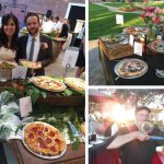 eat pizza at a wedding